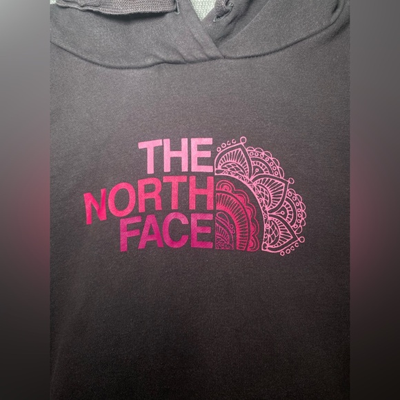 The North Face Hoodie Sweatshirt Women’s Large Fleece Pocket Washed Gray Pink - Picture 2 of 9